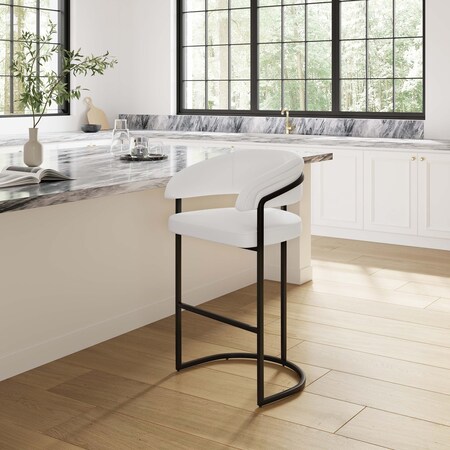Manhattan Comfort Augusta Barstool in White BS021-WH